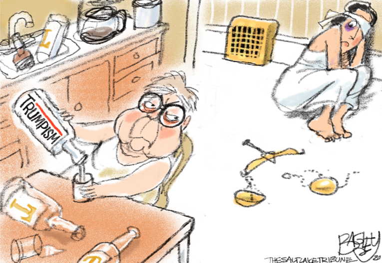 Political/Editorial Cartoon by Pat Bagley, Salt Lake Tribune on Barr Frees Flynn