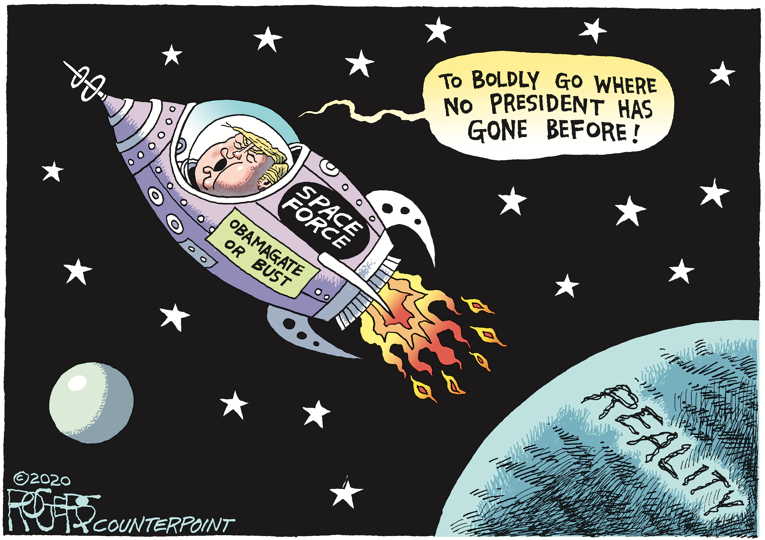 Political/Editorial Cartoon by Rob Rogers on President Eyes Election