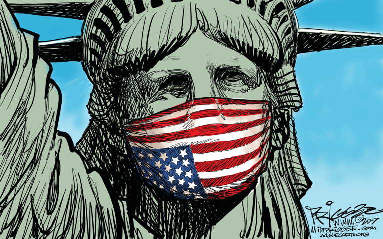 Political/Editorial Cartoon by Milt Priggee, www.miltpriggee.com on America Erupts