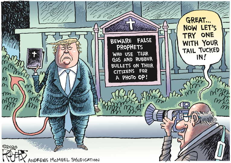 Political/Editorial Cartoon by Rob Rogers on Trump Channels Hitler