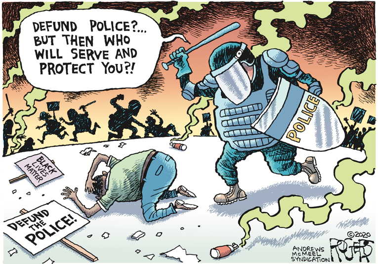 Political/Editorial Cartoon by Rob Rogers on Worldwide Protests Continue