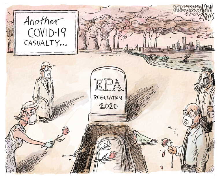 Political/Editorial Cartoon by Adam Zyglis, The Buffalo News on COVID-19 Cases Jump