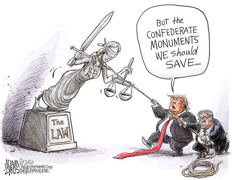 Political/Editorial Cartoon by Adam Zyglis, The Buffalo News on President Lauds Attorney General