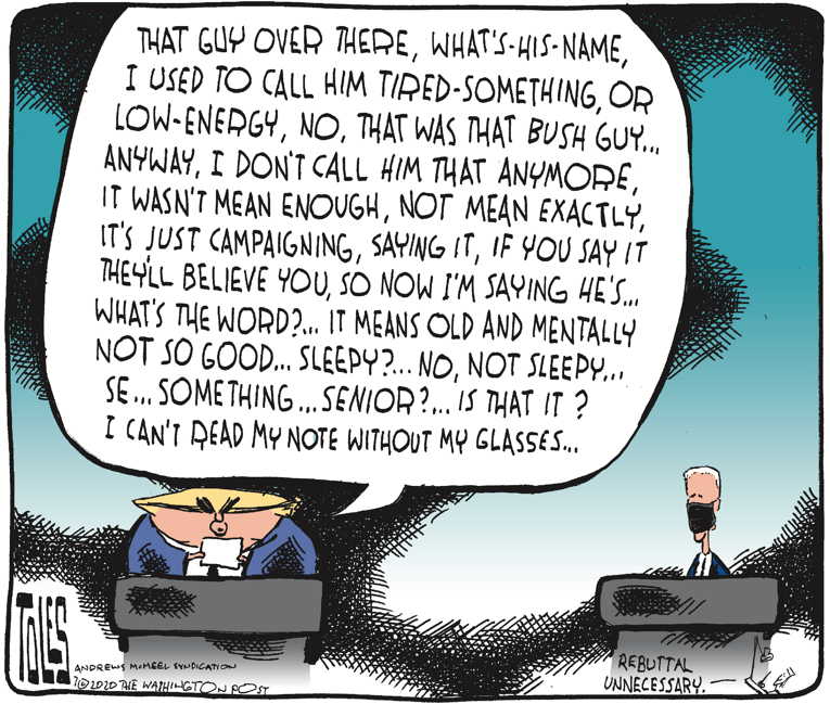 Political/Editorial Cartoon by Tom Toles, Washington Post on Biden Surging in Polls