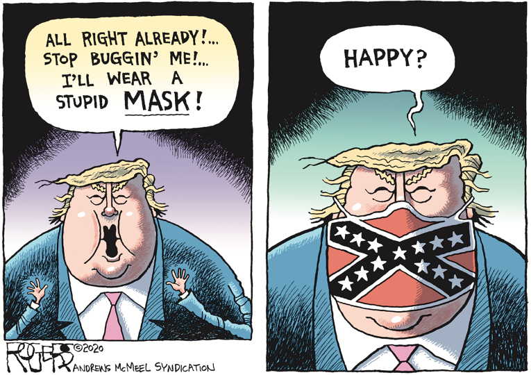 Political/Editorial Cartoon by Rob Rogers on Trump Declares Victory