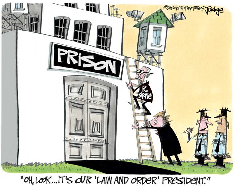 Political/Editorial Cartoon by Lee Judge, King Features on Trump Commutes Stone Sentence