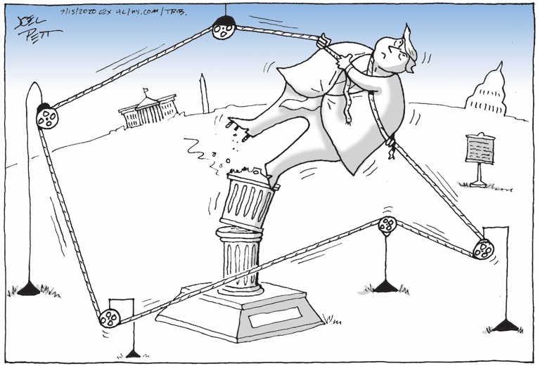 Political/Editorial Cartoon by Joel Pett, Lexington Herald-Leader, CWS/CartoonArts Intl. on President Doubles Down