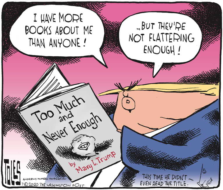 Political/Editorial Cartoon by Tom Toles, Washington Post on President Doubles Down