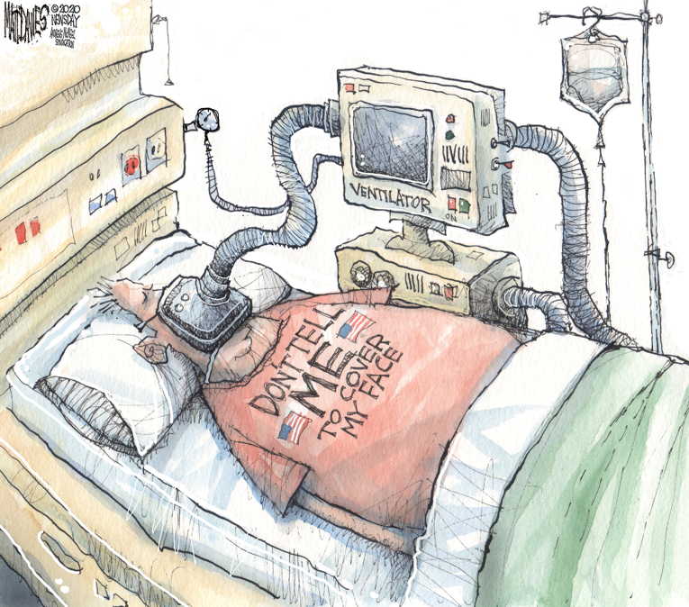 Political/Editorial Cartoon by Matt Davies, Journal News on COVID-19 Cases Soaring