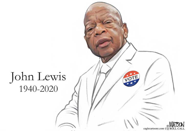 Political/Editorial Cartoon by RJ Matson, Cagle Cartoons on John Lewis Dies