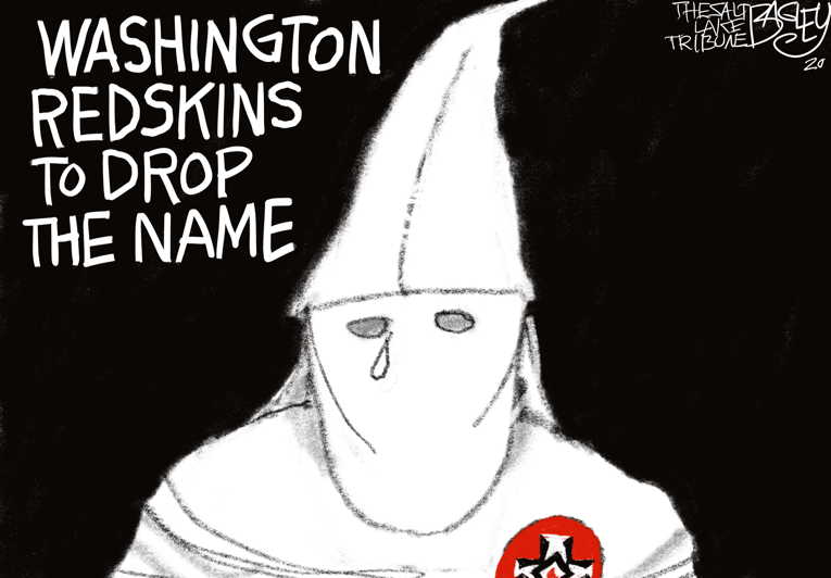 Political/Editorial Cartoon by Pat Bagley, Salt Lake Tribune on Redskins to Be Renamed