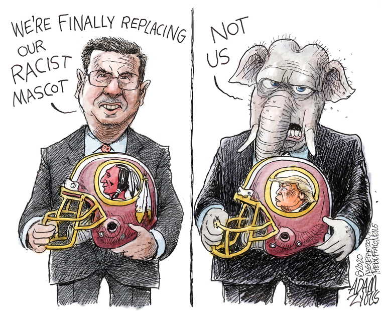 Political/Editorial Cartoon by Adam Zyglis, The Buffalo News on Redskins to Be Renamed