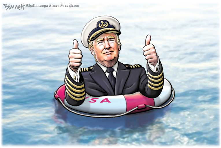 Political/Editorial Cartoon by Clay Bennett, Chattanooga Times Free Press on Trump Ramps Up Campaign