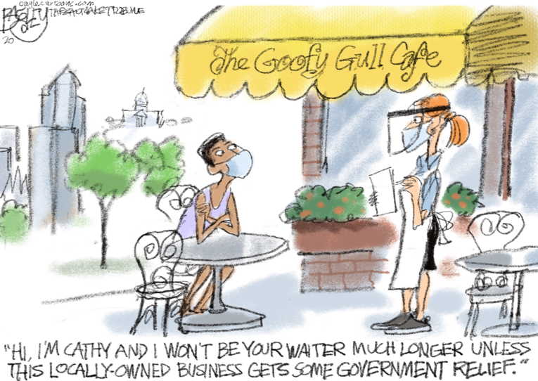 Political/Editorial Cartoon by Pat Bagley, Salt Lake Tribune on Covid-19 Cases Soaring