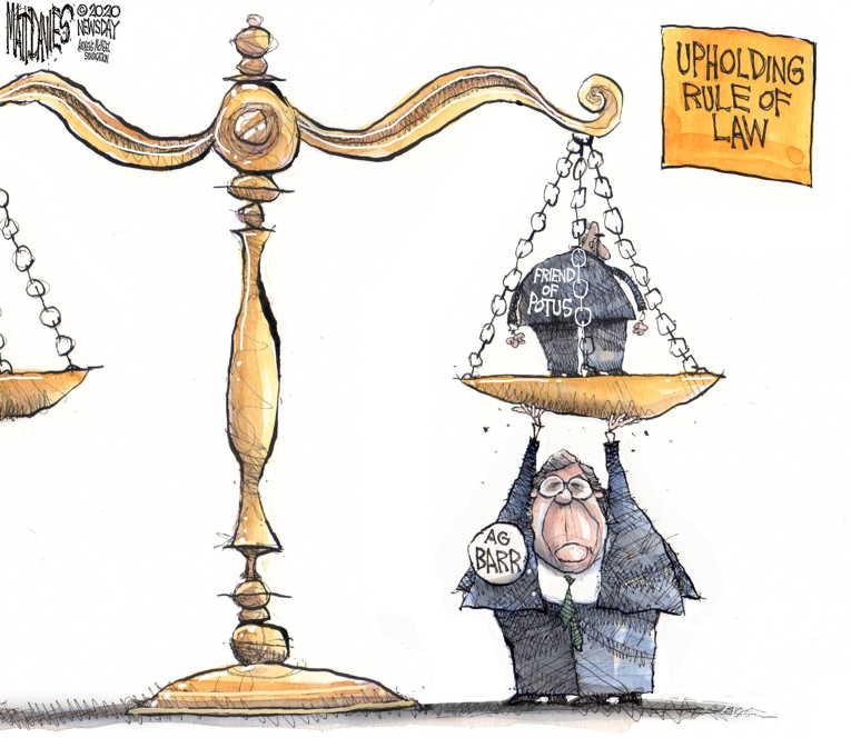 Political/Editorial Cartoon by Matt Davies, Journal News on Barr Does His Thing