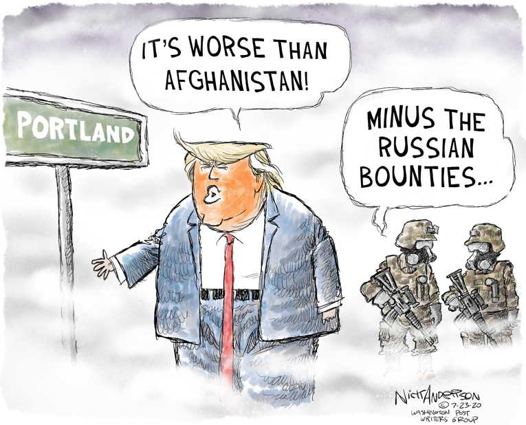 Political/Editorial Cartoon by Nick Anderson, Houston Chronicle on “A Beautiful Job”