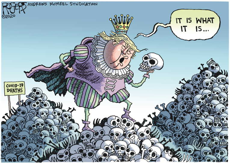 Political/Editorial Cartoon by Rob Rogers on President Right About Virus