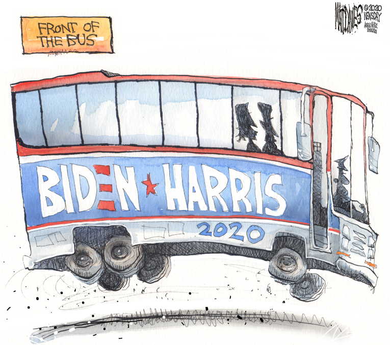 Political/Editorial Cartoon by Matt Davies, Journal News on Biden Picks Kamala Harris