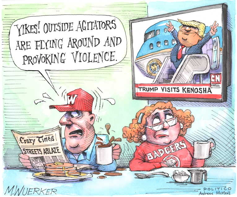 Political/Editorial Cartoon by Matt Wuerker, Politico on Protests Intensify