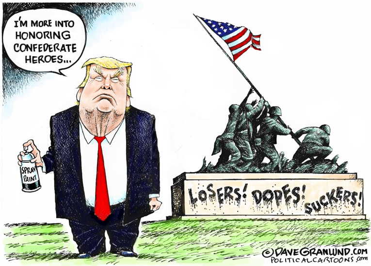 Political/Editorial Cartoon by Dave Granlund on Trump Disparages Fallen Soldiers