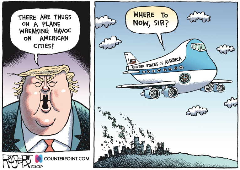 Political/Editorial Cartoon by Rob Rogers on President Warns of More Violence