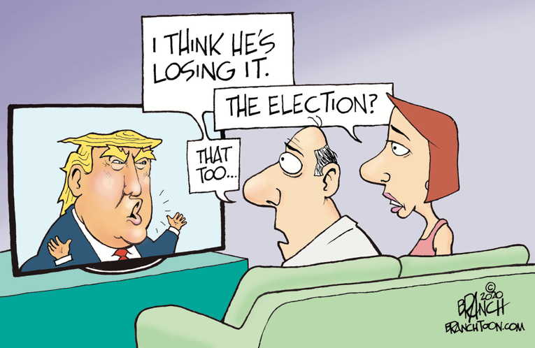 Political/Editorial Cartoon by John Branch, San Antonio Express-News on Trump Campaign Confident