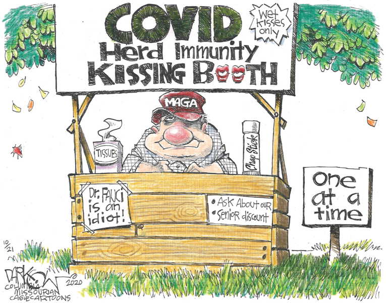 Political/Editorial Cartoon by John Darkow, Columbia Daily Tribune, Missouri on Covid Hospitalizations Surge