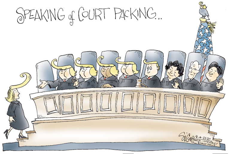 Political/Editorial Cartoon by Signe Wilkinson, Philadelphia Daily News on Republicans Confirm Barrett