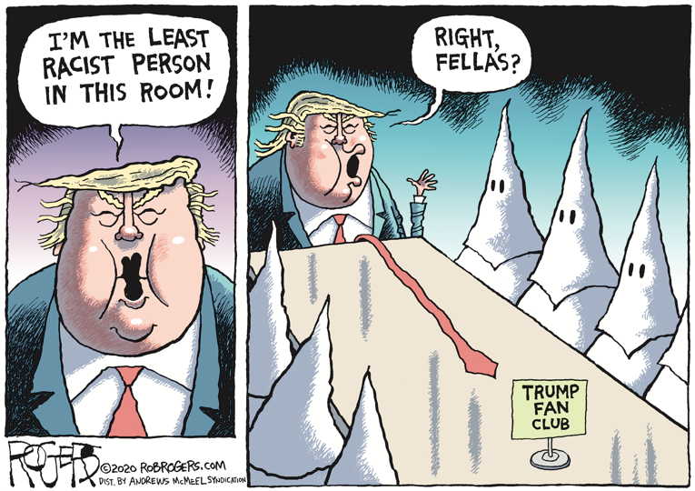 Political/Editorial Cartoon by Rob Rogers on President Proud of Accomplishments