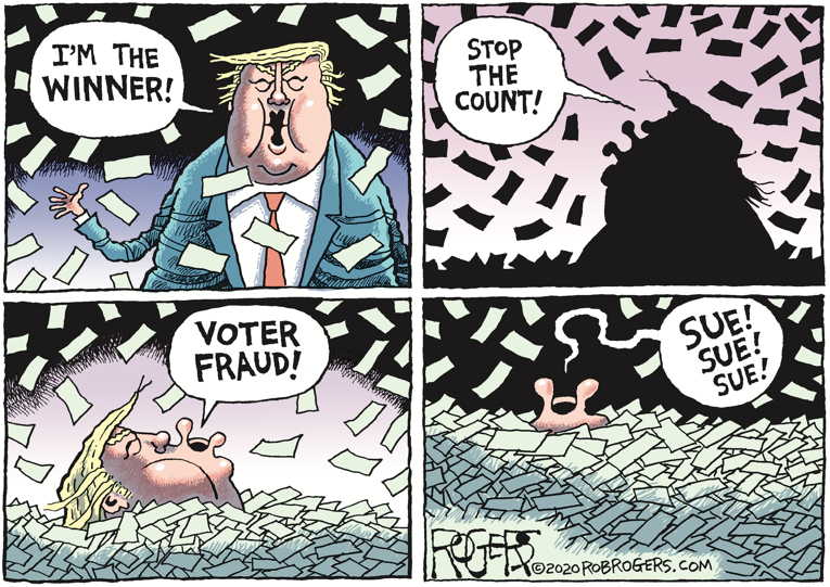 Political/Editorial Cartoon by Rob Rogers on Election a Nail-Biter