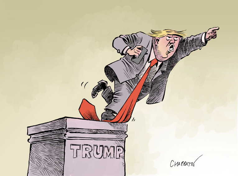 Political/Editorial Cartoon by Patrick Chappatte, International Herald Tribune on Election a Nail-Biter