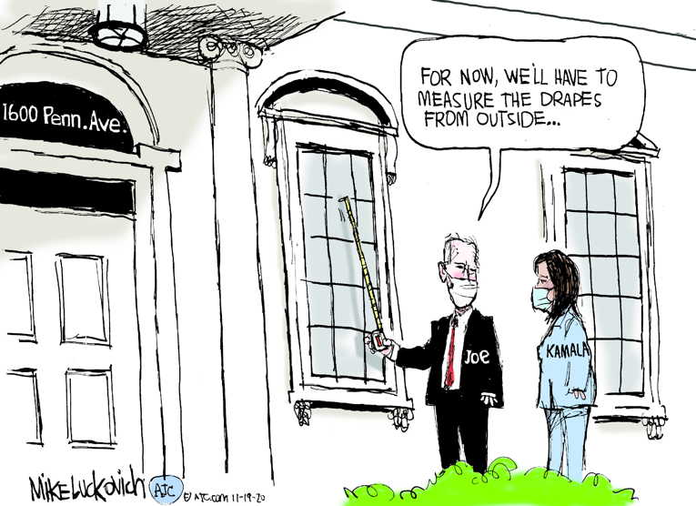 Political/Editorial Cartoon by Mike Luckovich, Atlanta Journal-Constitution on Biden Begins Transition