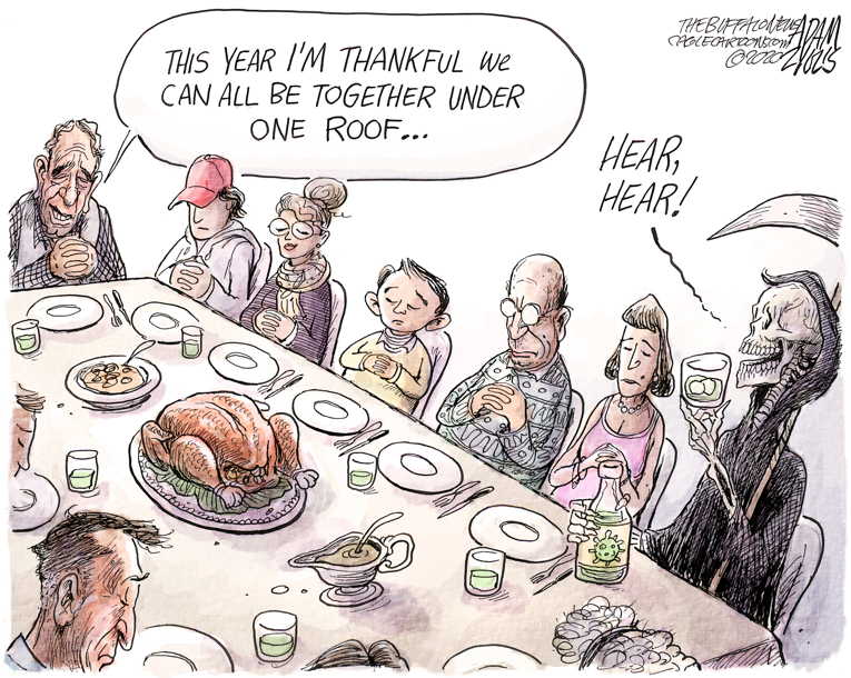 Political/Editorial Cartoon by Adam Zyglis, The Buffalo News on Americans to Celebrate Thanksgiving