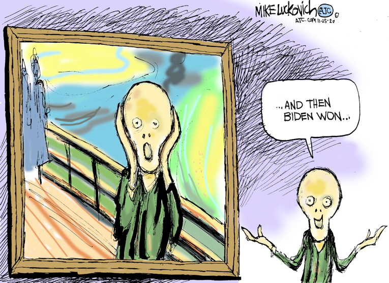 Political/Editorial Cartoon by Mike Luckovich, Atlanta Journal-Constitution on Nation Awaits Biden Presidency