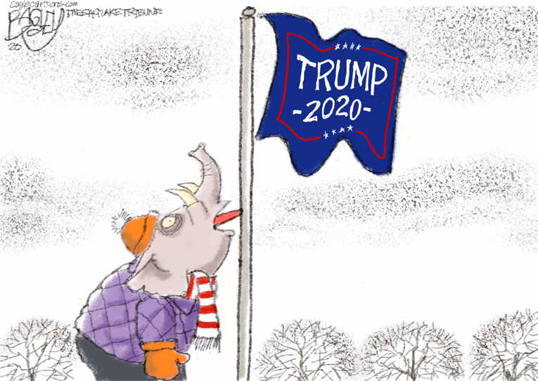 Political/Editorial Cartoon by Pat Bagley, Salt Lake Tribune on Republicans Declare War