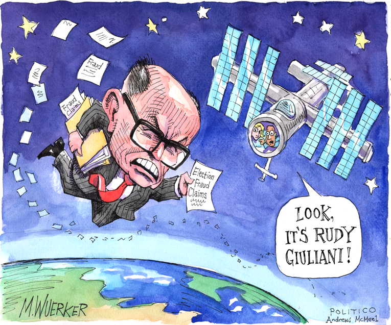 Political/Editorial Cartoon by Matt Wuerker, Politico on Giuliani Farts