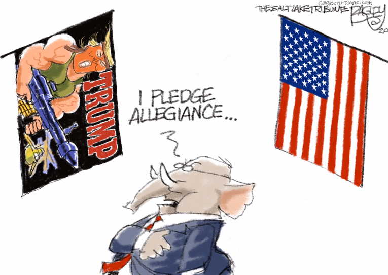 Political Cartoon on 'Republican Party Remains Loyal' by Pat Bagley ...