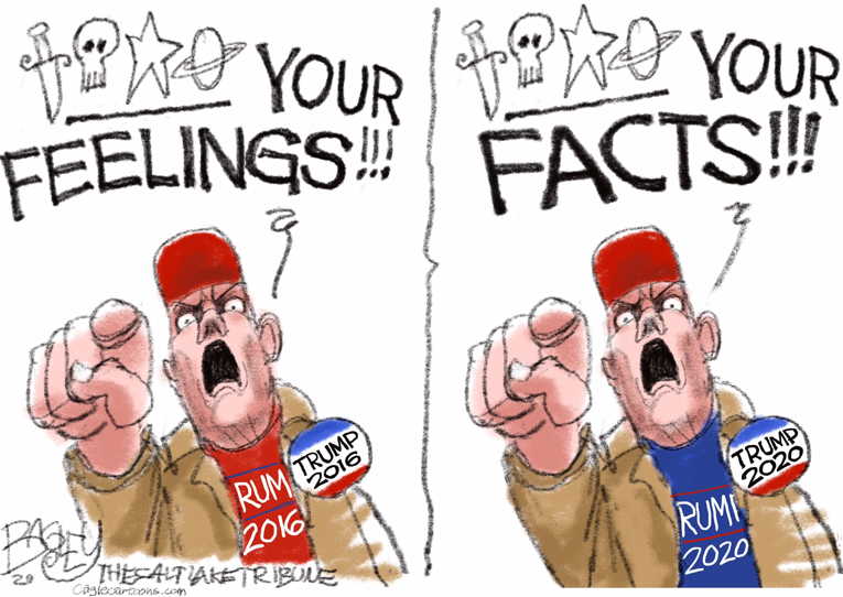 Political/Editorial Cartoon by Pat Bagley, Salt Lake Tribune on Republican Party Remains Loyal