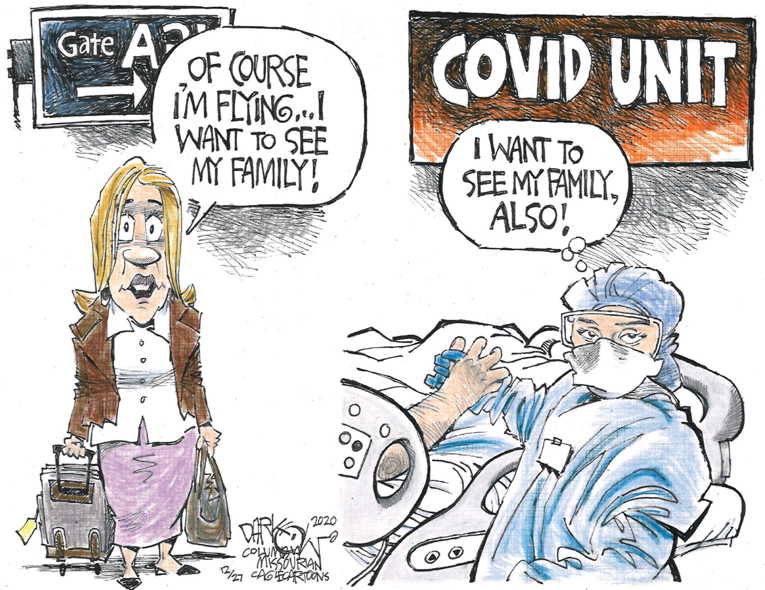 Political/Editorial Cartoon by John Darkow, Columbia Daily Tribune, Missouri on Record U.S. Covid Deaths