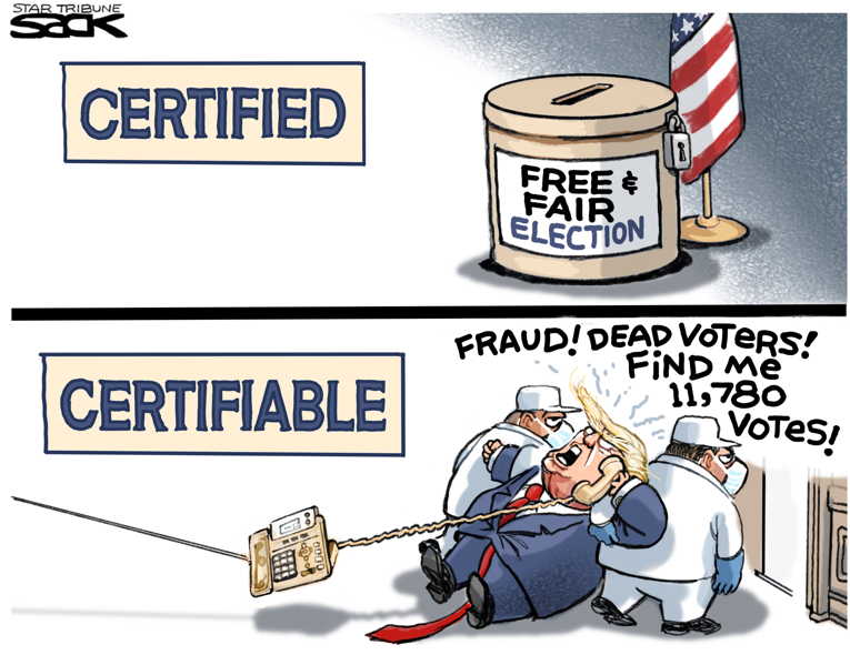 Political/Editorial Cartoon by Steve Sack, Minneapolis Star Tribune on In Other News