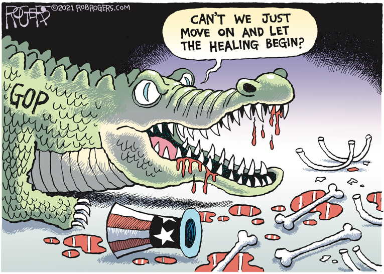 Political/Editorial Cartoon by Rob Rogers on GOP Resists Impeachment