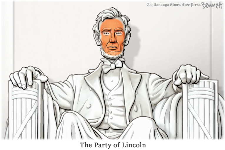 Political/Editorial Cartoon by Clay Bennett, Chattanooga Times Free Press on Impeachment Battle Begins