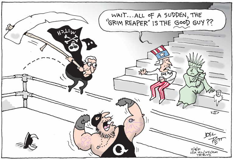 Political/Editorial Cartoon by Joel Pett, Lexington Herald-Leader, CWS/CartoonArts Intl. on Insurrection Continues