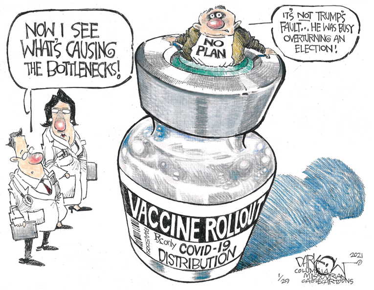 Political/Editorial Cartoon by John Darkow, Columbia Daily Tribune, Missouri on Americans Getting Vaccinated