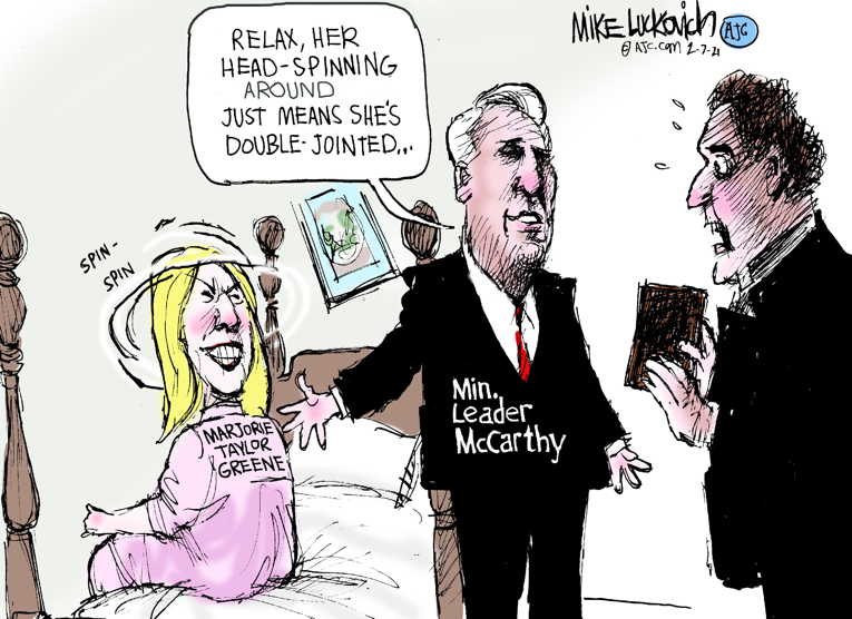 Political/Editorial Cartoon by Mike Luckovich, Atlanta Journal-Constitution on Greene New Deal