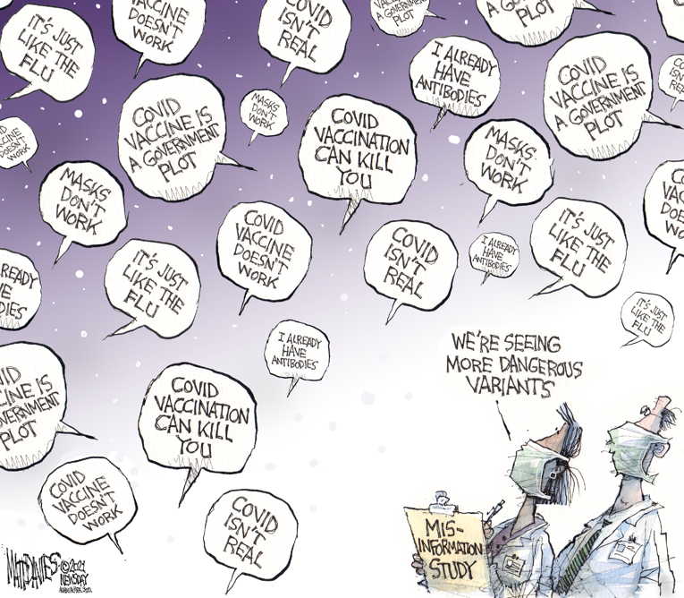 Political/Editorial Cartoon by Matt Davies, Journal News on U.S. Death Toll Hits 500,000