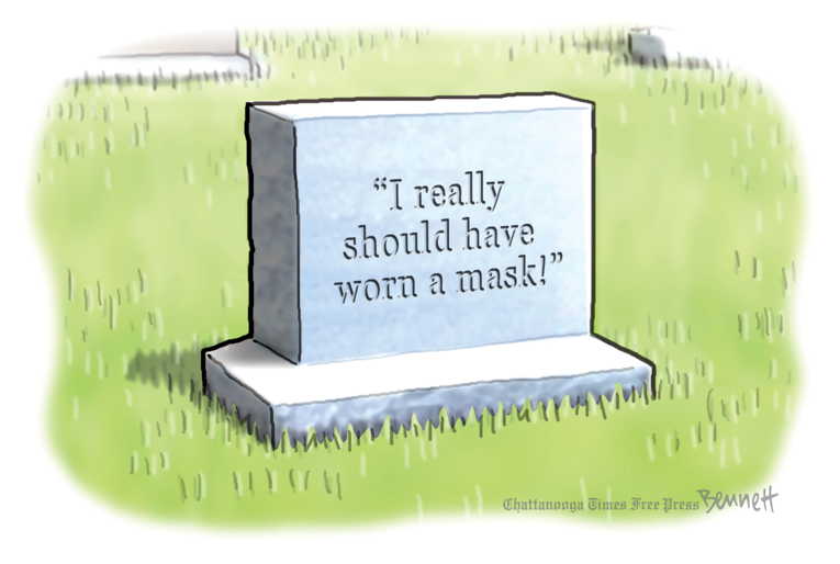 Political/Editorial Cartoon by Clay Bennett, Chattanooga Times Free Press on U.S. Death Toll Hits 500,000