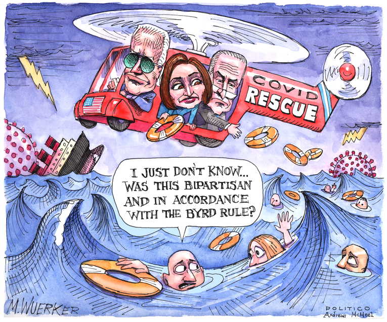 Political/Editorial Cartoon by Matt Wuerker, Politico on U.S. Death Toll Hits 500,000