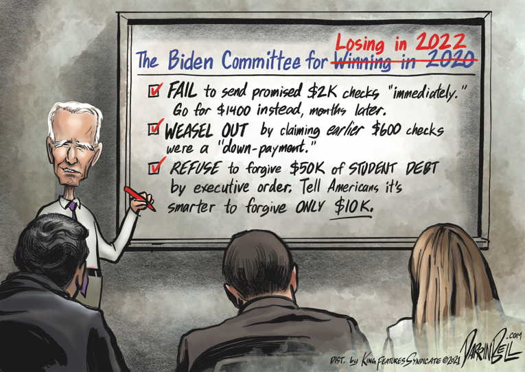 Political/Editorial Cartoon by Darrin Bell, Washington Post Writers Group on Biden Going Full Bore