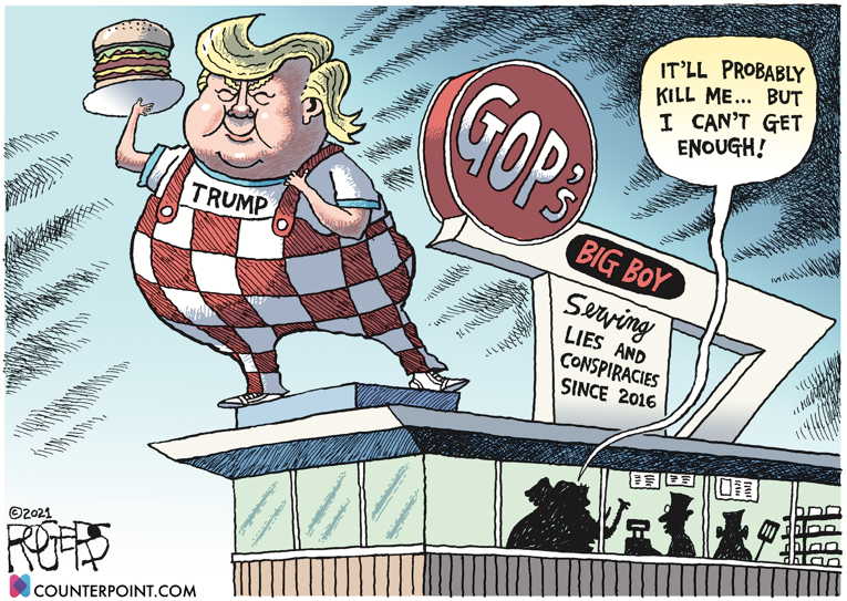 Political/Editorial Cartoon by Rob Rogers on Trump Speaks at CPAC